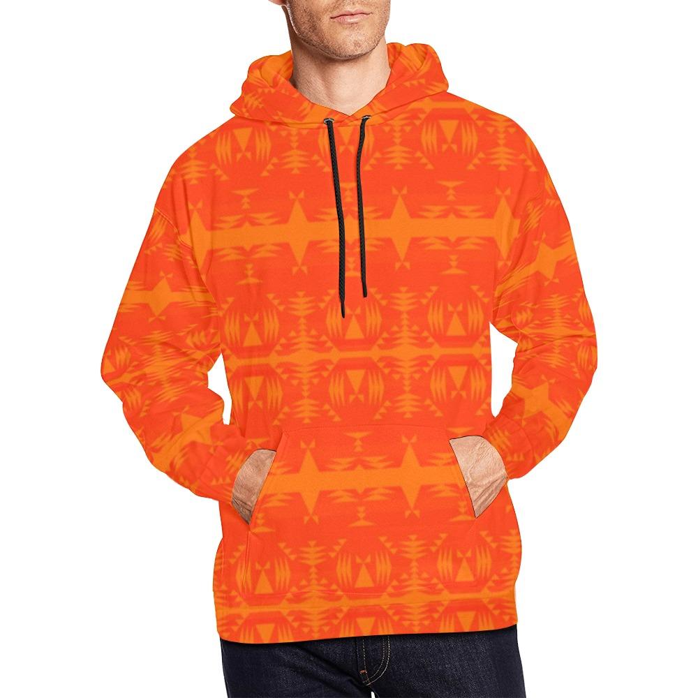 Between the Mountains Orange All Over Print Hoodie for Men (USA Size) (Model H13) All Over Print Hoodie for Men (H13) e-joyer
