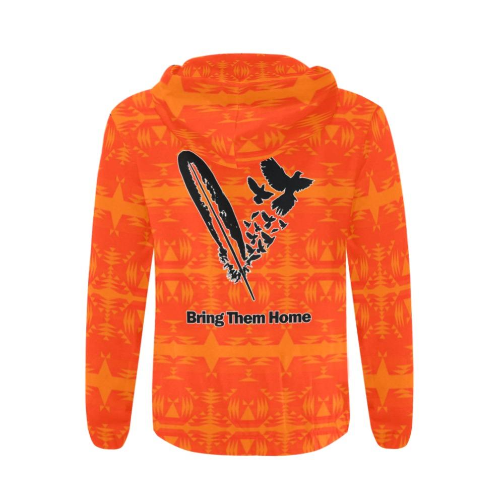 Between the Mountains Orange Bring Them Home All Over Print Full Zip Hoodie for Men (Model H14) All Over Print Full Zip Hoodie for Men (H14) e-joyer