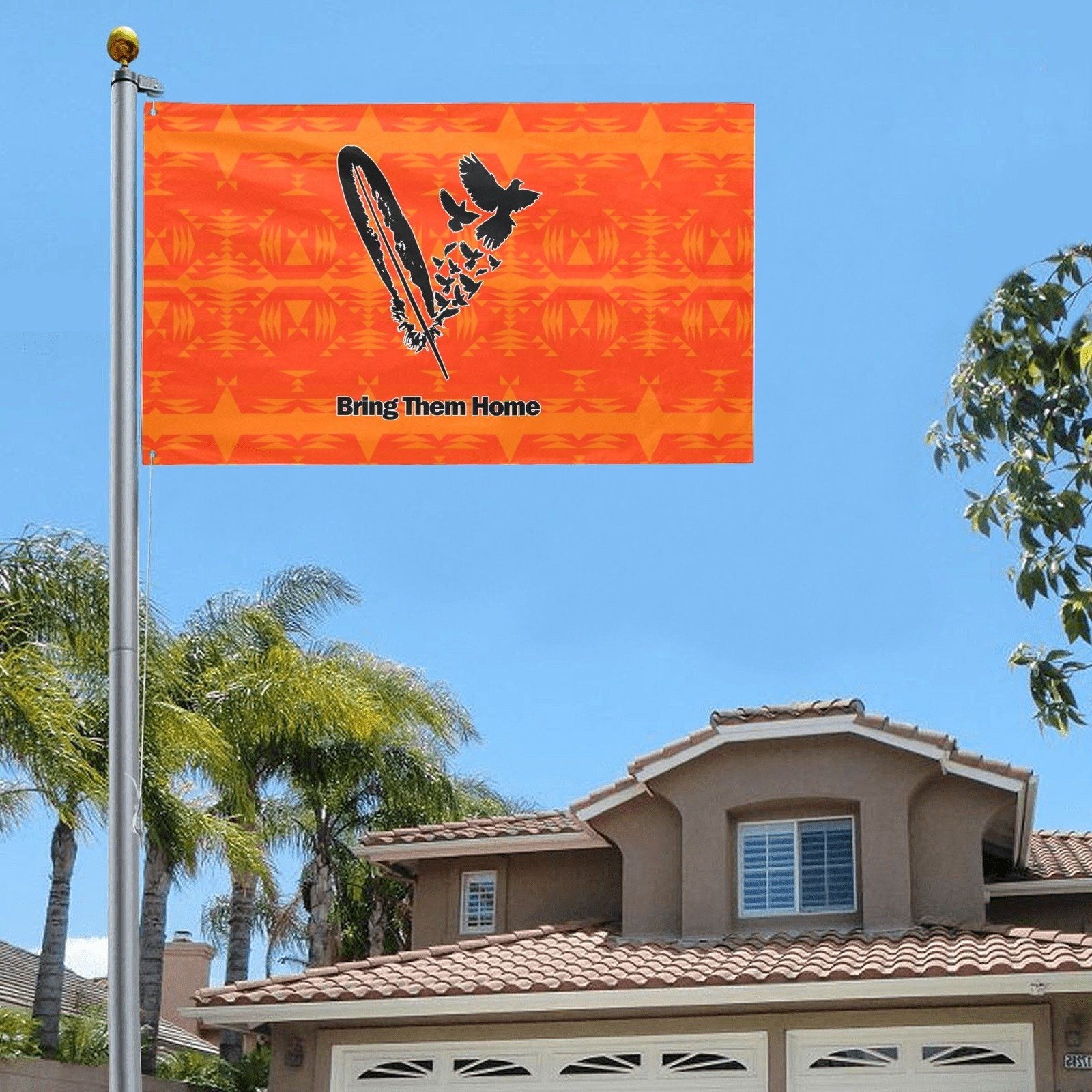 Between the Mountains Orange Bring Them Home Garden Flag 59"x35" Garden Flag 59"x35" e-joyer