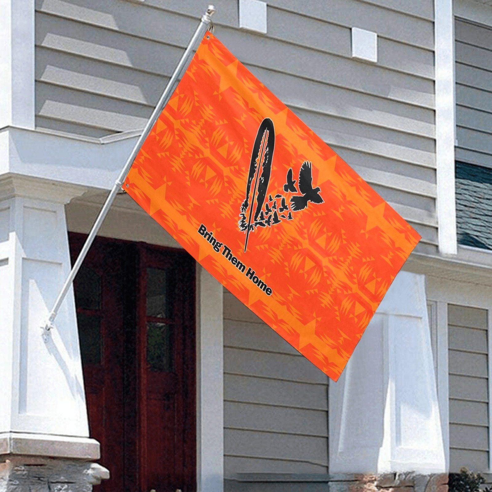 Between the Mountains Orange Bring Them Home Garden Flag 59"x35" Garden Flag 59"x35" e-joyer
