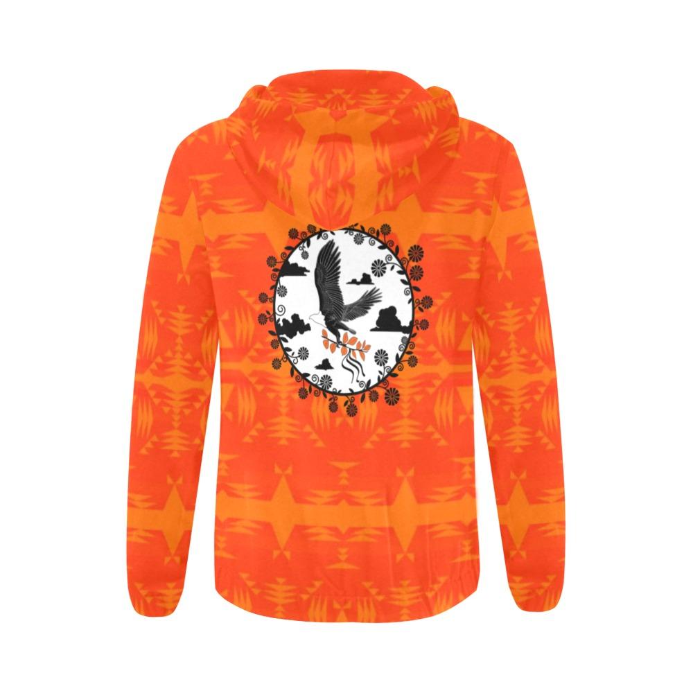 Between the Mountains Orange Carrying Their Prayers All Over Print Full Zip Hoodie for Women (Model H14) All Over Print Full Zip Hoodie for Women (H14) e-joyer