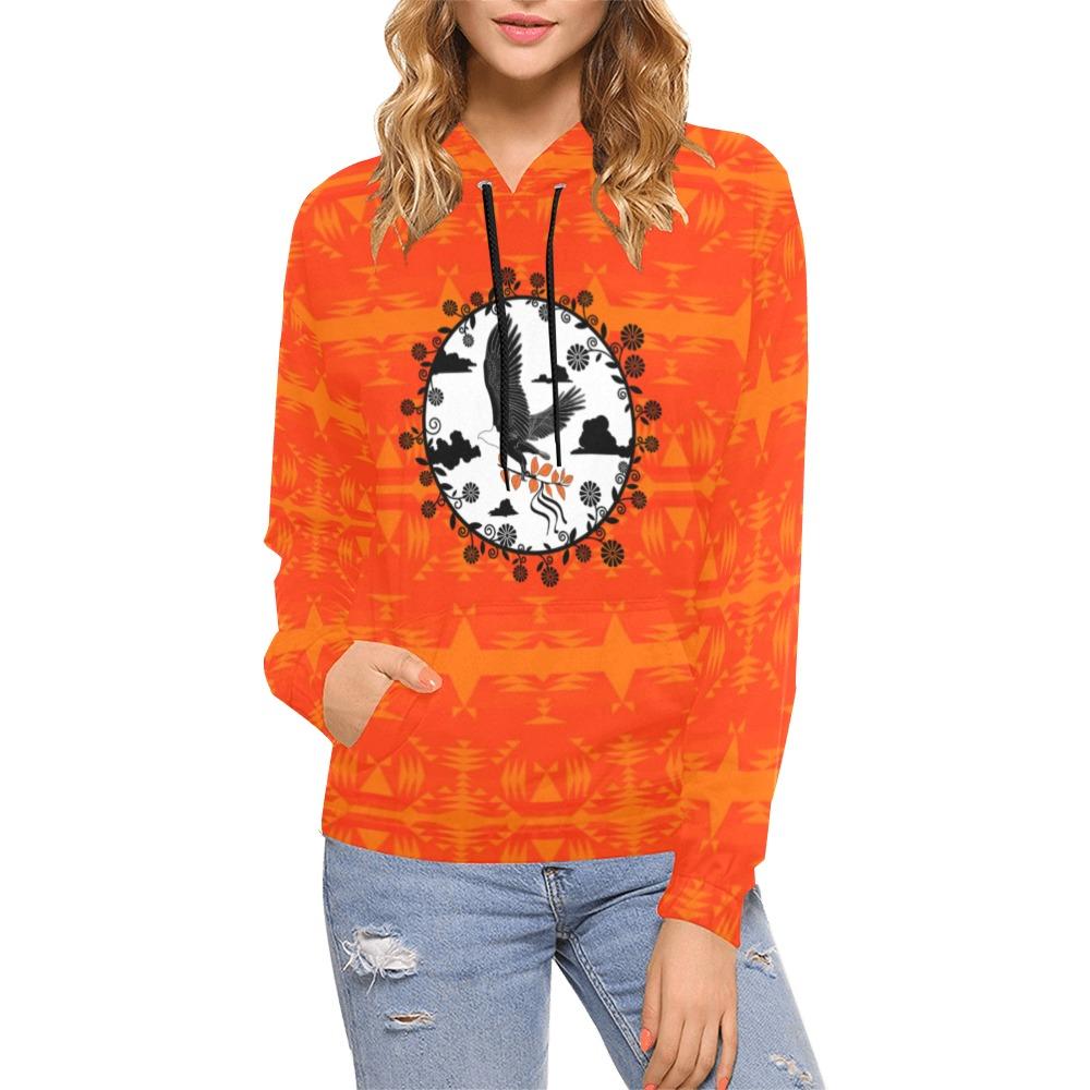 Between the Mountains Orange Carrying Their Prayers All Over Print Hoodie for Women (USA Size) (Model H13) All Over Print Hoodie for Women (H13) e-joyer
