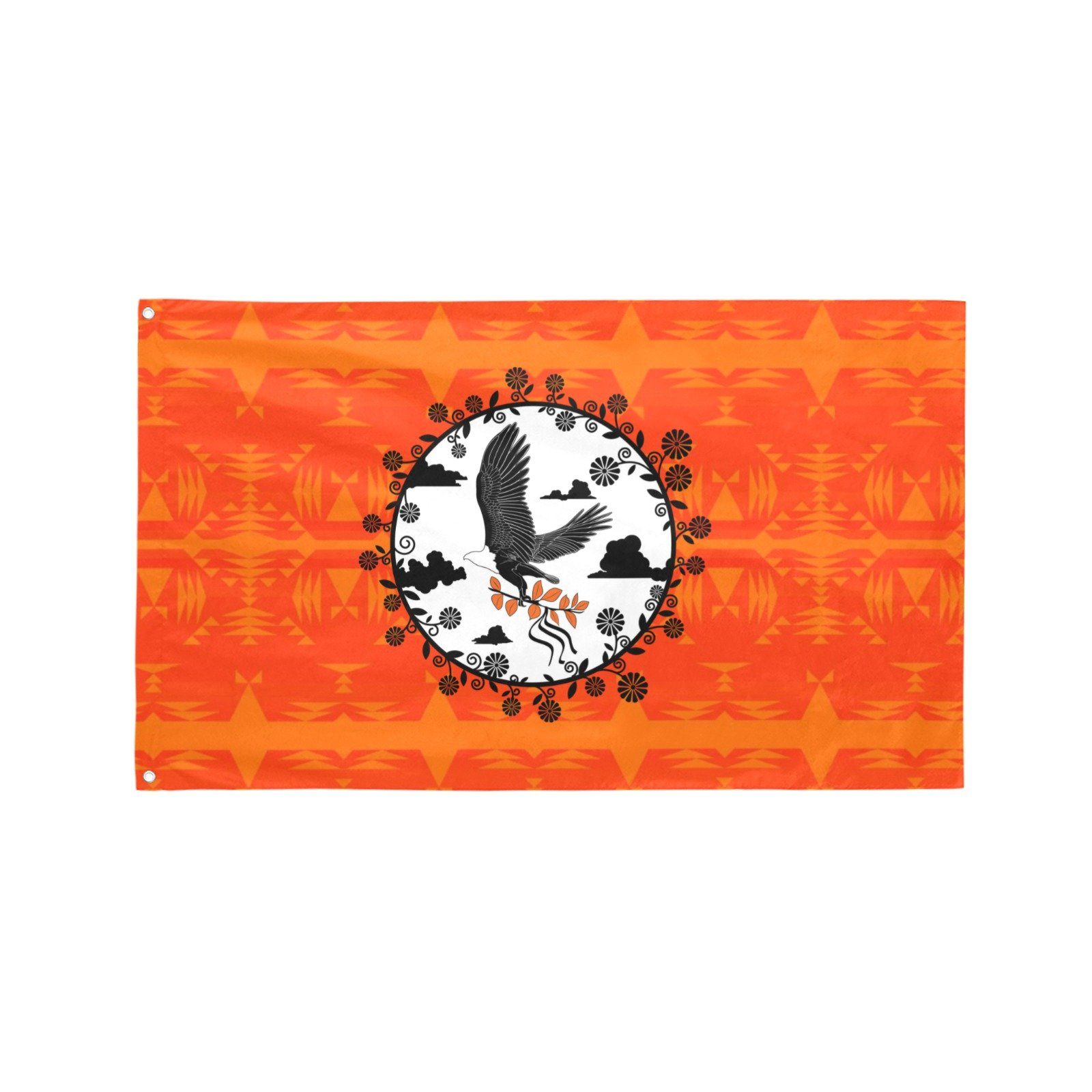 Between the Mountains Orange Carrying Their Prayers Garden Flag 59"x35" Garden Flag 59"x35" e-joyer