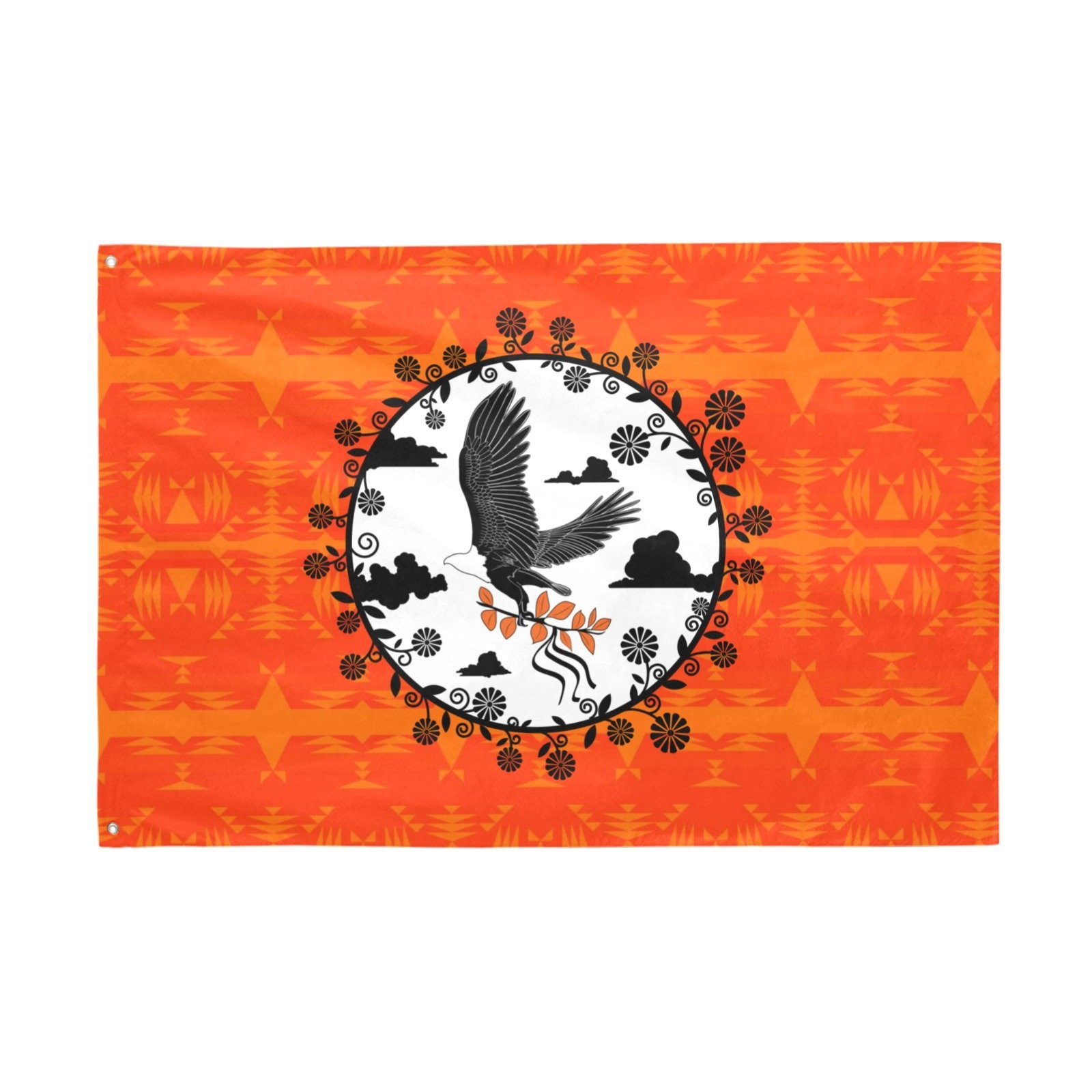 Between the Mountains Orange Carrying Their Prayers Garden Flag 70"x47" Garden Flag 70"x47" e-joyer