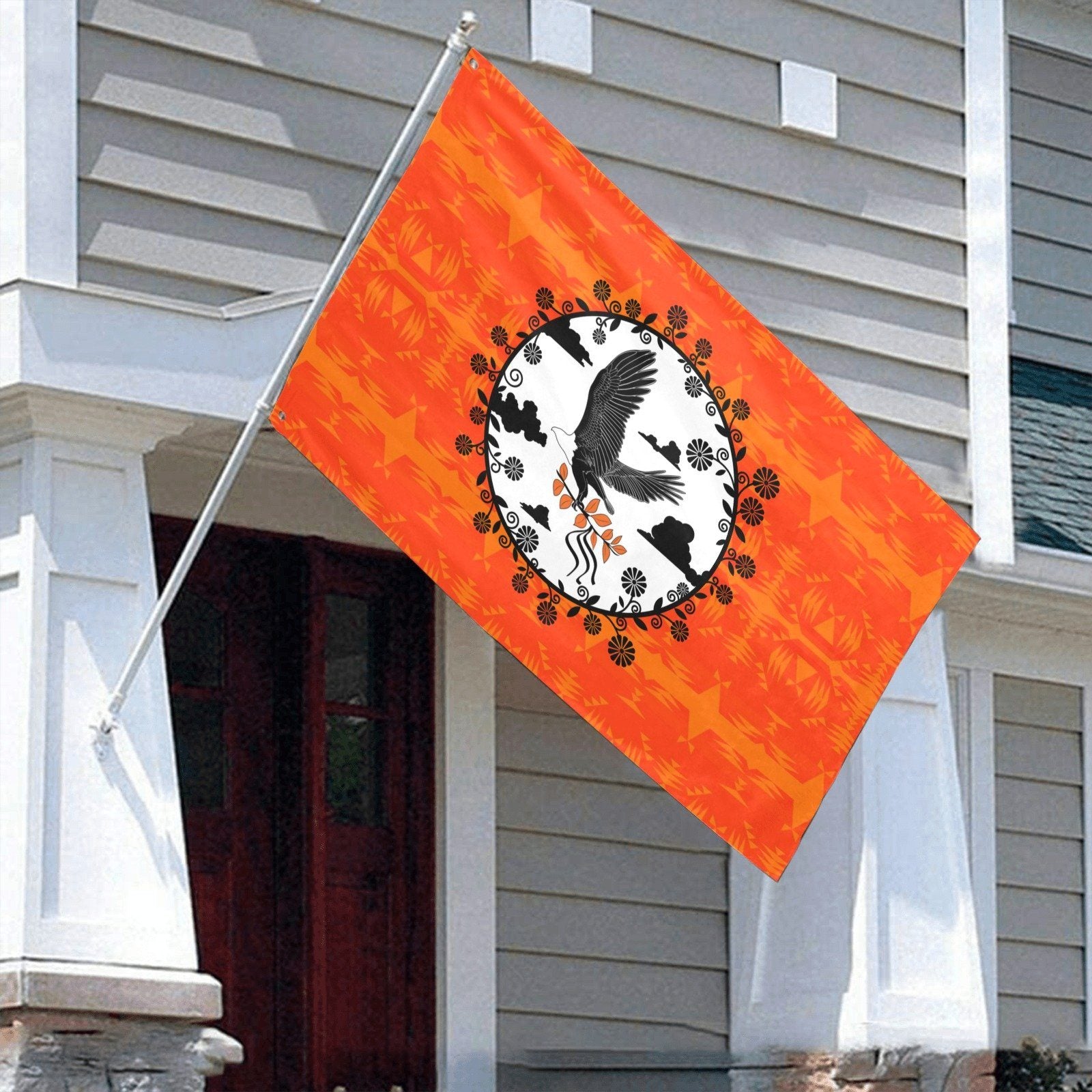 Between the Mountains Orange Carrying Their Prayers Garden Flag 70"x47" Garden Flag 70"x47" e-joyer