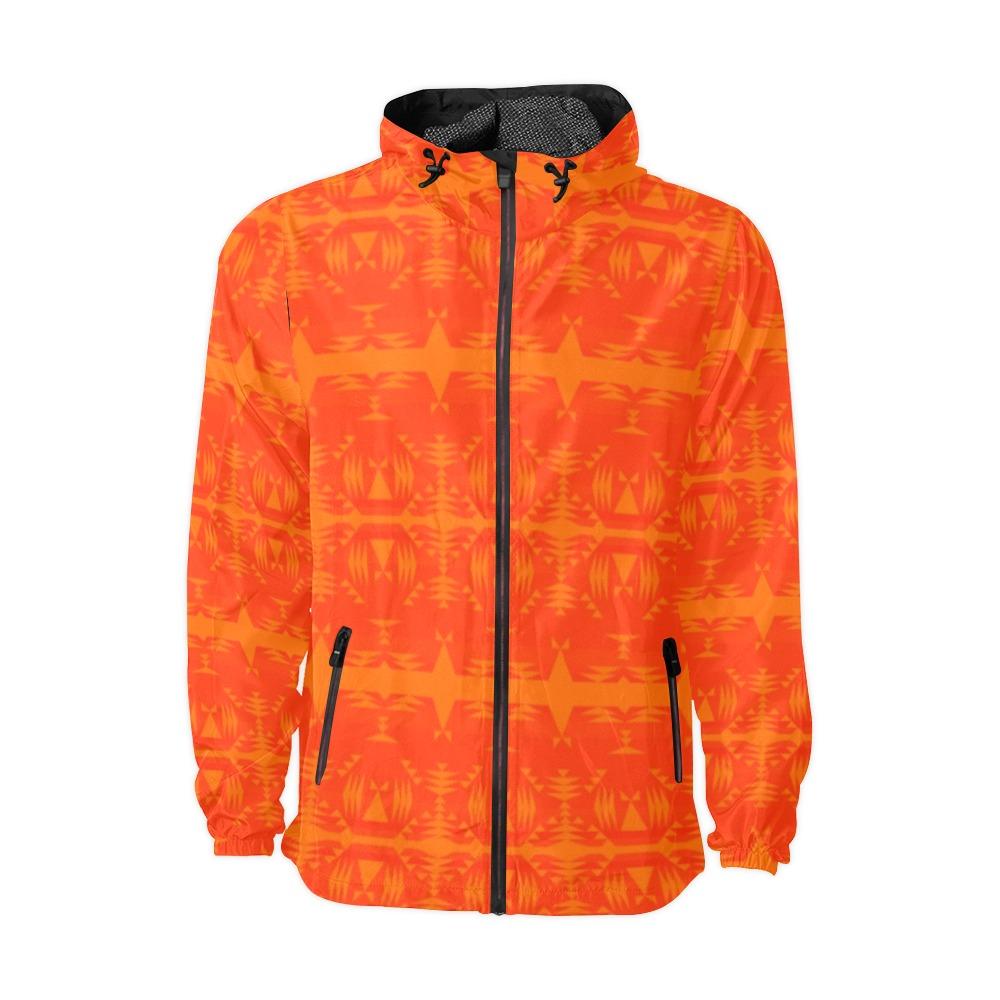 Between the Mountains Orange Carrying Their Prayers Unisex All Over Print Windbreaker (Model H23) All Over Print Windbreaker for Men (H23) e-joyer