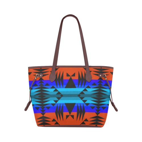 Between the Mountains Orange Clover Canvas Tote Bag (Model 1661) Clover Canvas Tote Bag (1661) e-joyer