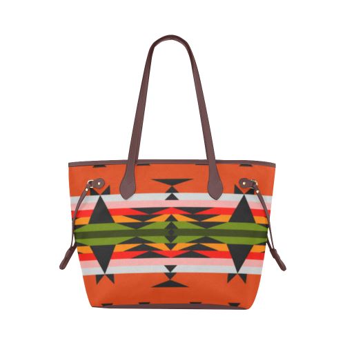 Between the Mountains Orange Clover Canvas Tote Bag (Model 1661) Clover Canvas Tote Bag (1661) e-joyer