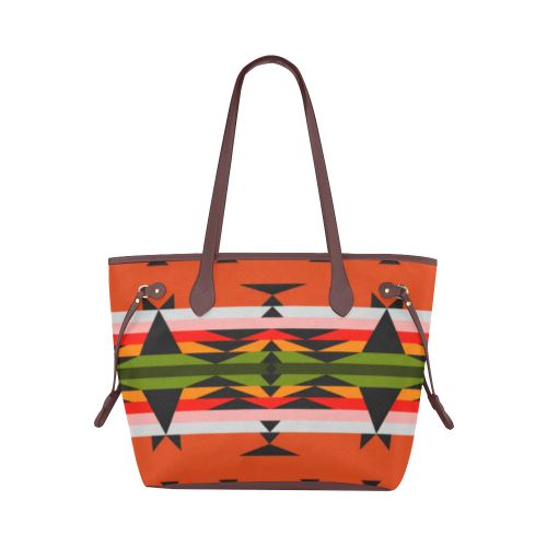 Between the Mountains Orange Clover Canvas Tote Bag (Model 1661) Clover Canvas Tote Bag (1661) e-joyer