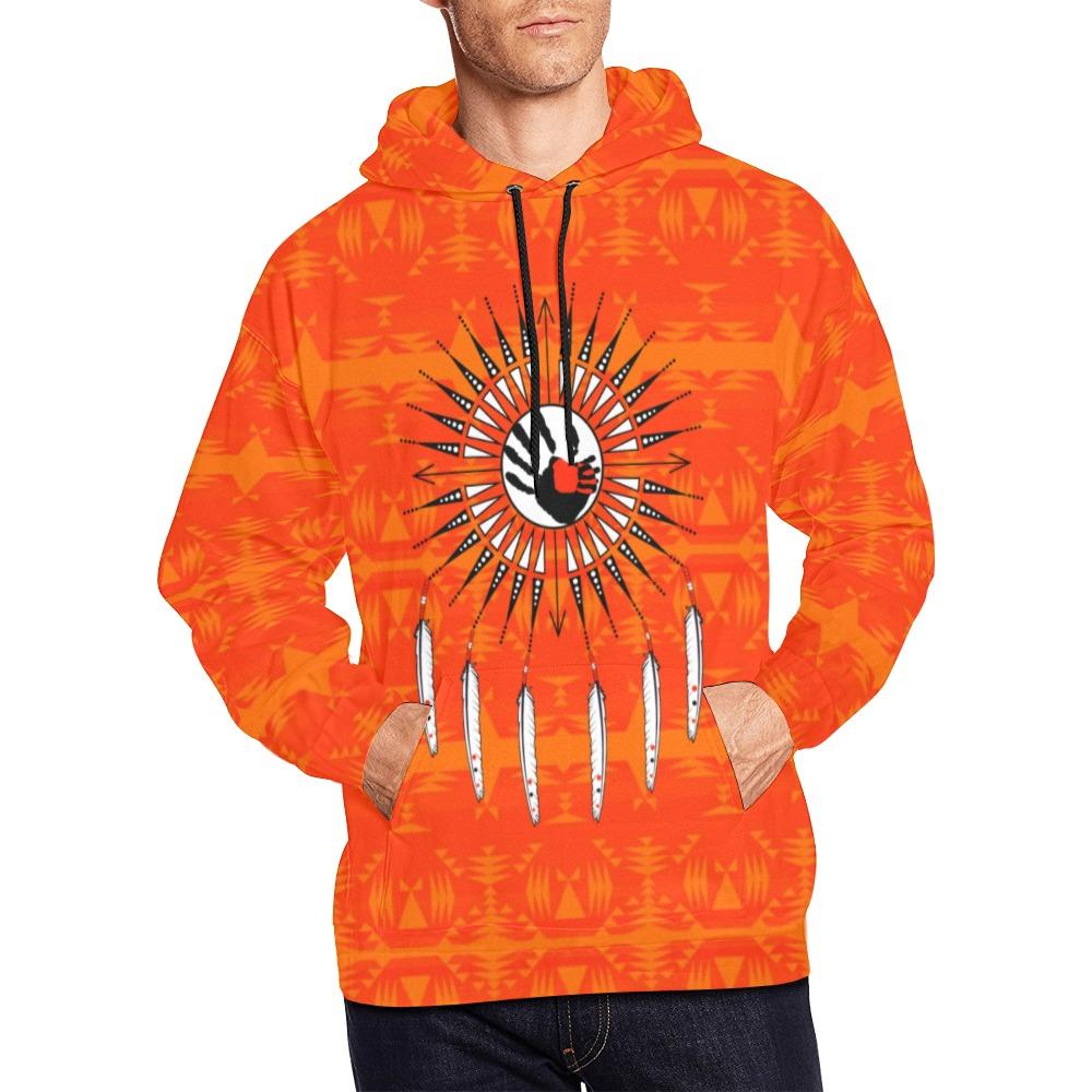 Between the Mountains Orange Feather Directions All Over Print Hoodie for Men (USA Size) (Model H13) All Over Print Hoodie for Men (H13) e-joyer
