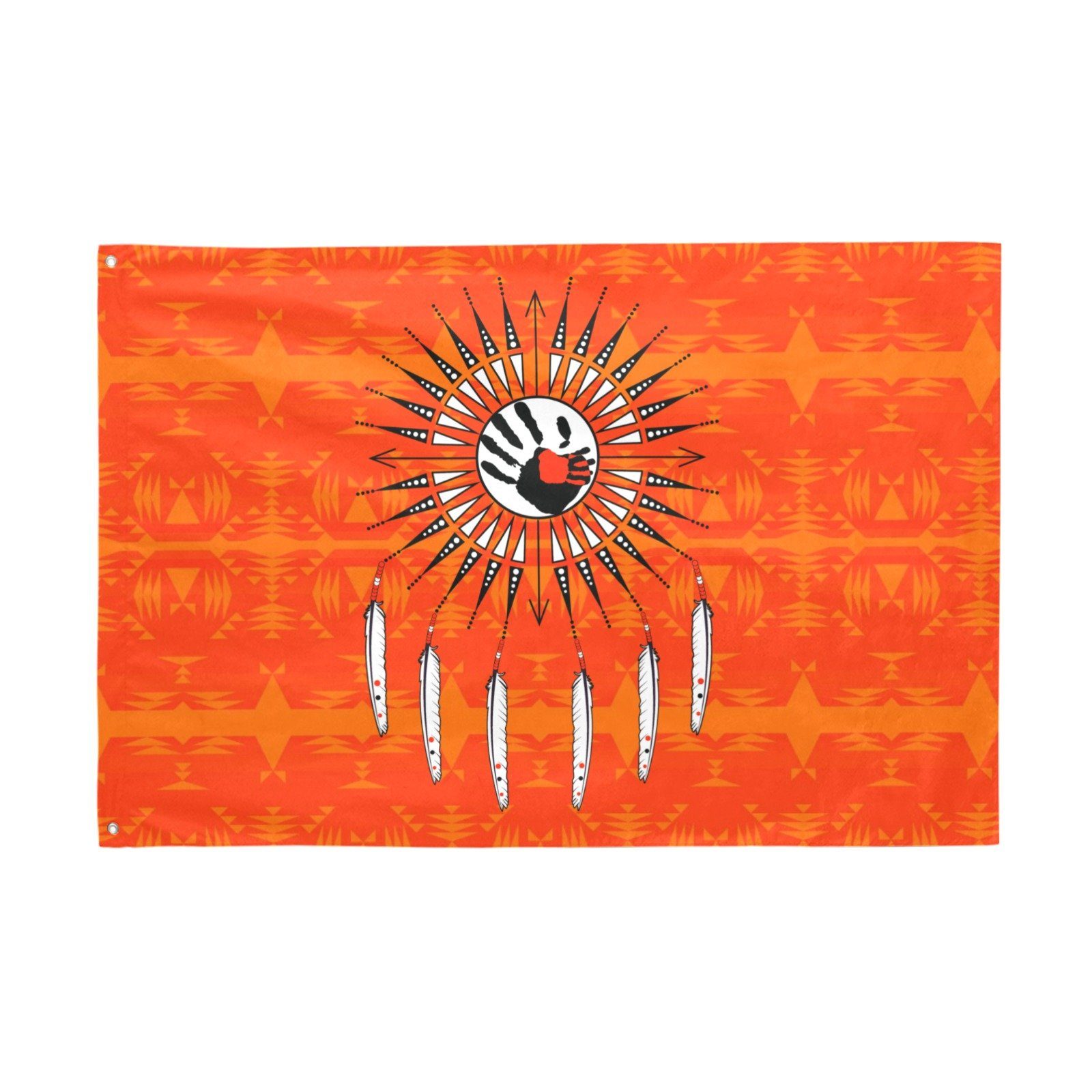 Between the Mountains Orange Feather Directions Garden Flag 70"x47" Garden Flag 70"x47" e-joyer