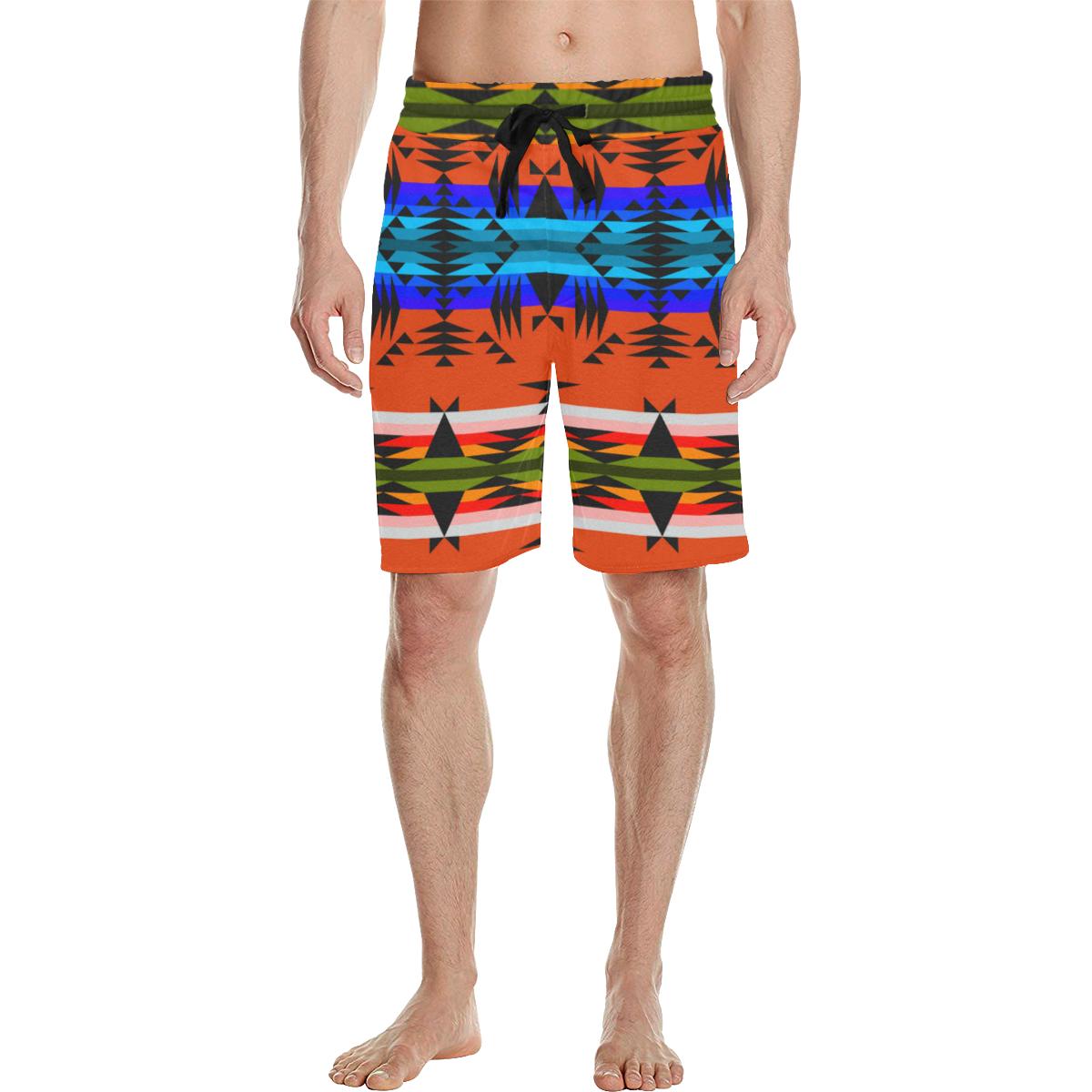 Between the Mountains Orange Men's All Over Print Casual Shorts (Model L23) Men's Casual Shorts (L23) e-joyer
