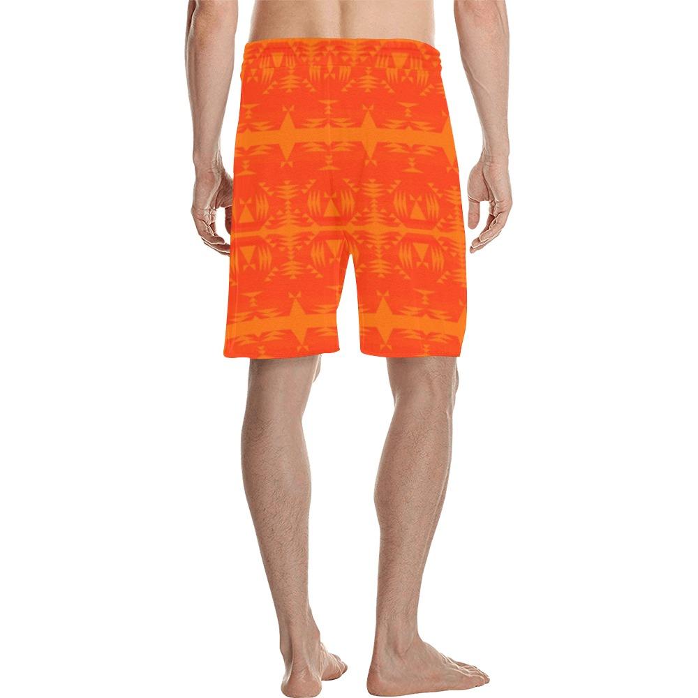 Between the Mountains Orange Men's All Over Print Casual Shorts (Model L23) Men's Casual Shorts (L23) e-joyer