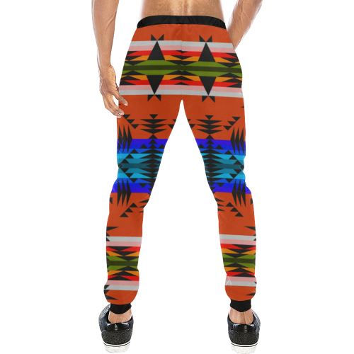 Between the Mountains Orange Men's All Over Print Sweatpants (Model L11) Men's All Over Print Sweatpants (L11) e-joyer