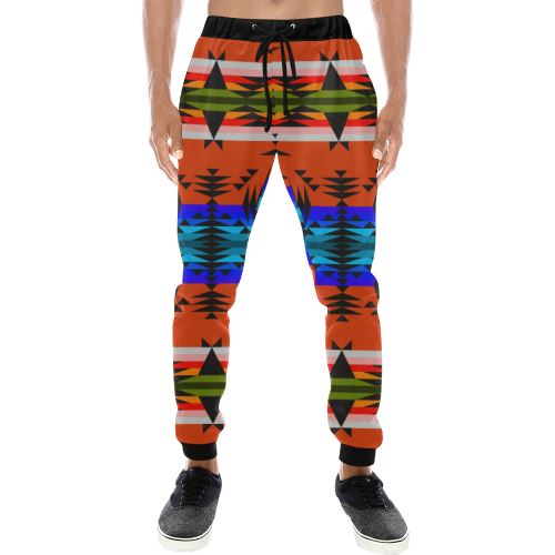 Between the Mountains Orange Men's All Over Print Sweatpants (Model L11) Men's All Over Print Sweatpants (L11) e-joyer