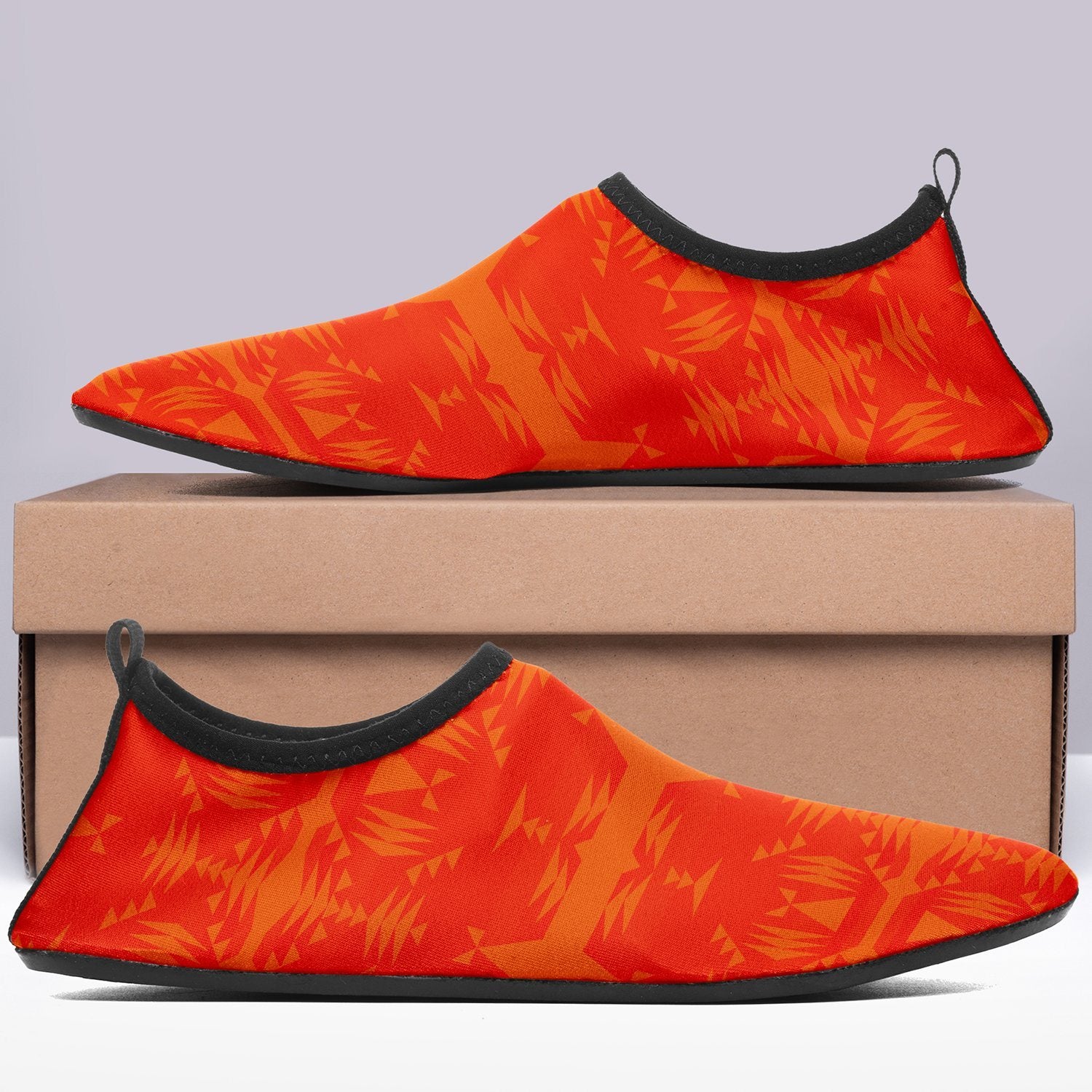 Between the Mountains Orange Sockamoccs Slip On Shoes Herman