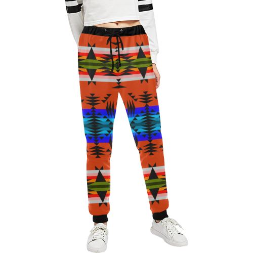 Between the Mountains Orange Women's All Over Print Sweatpants (Model L11) Women's All Over Print Sweatpants (L11) e-joyer