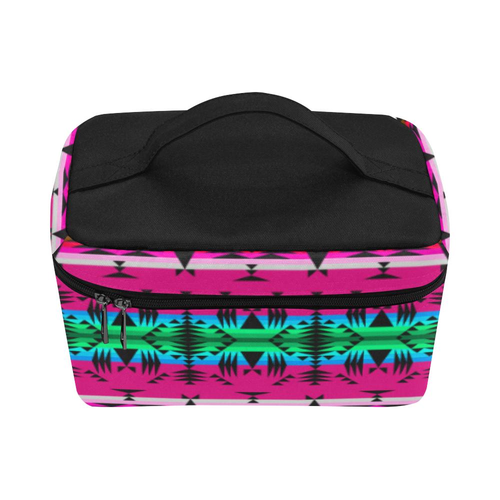 Between the Mountains Pink Cosmetic Bag/Large (Model 1658) Cosmetic Bag e-joyer