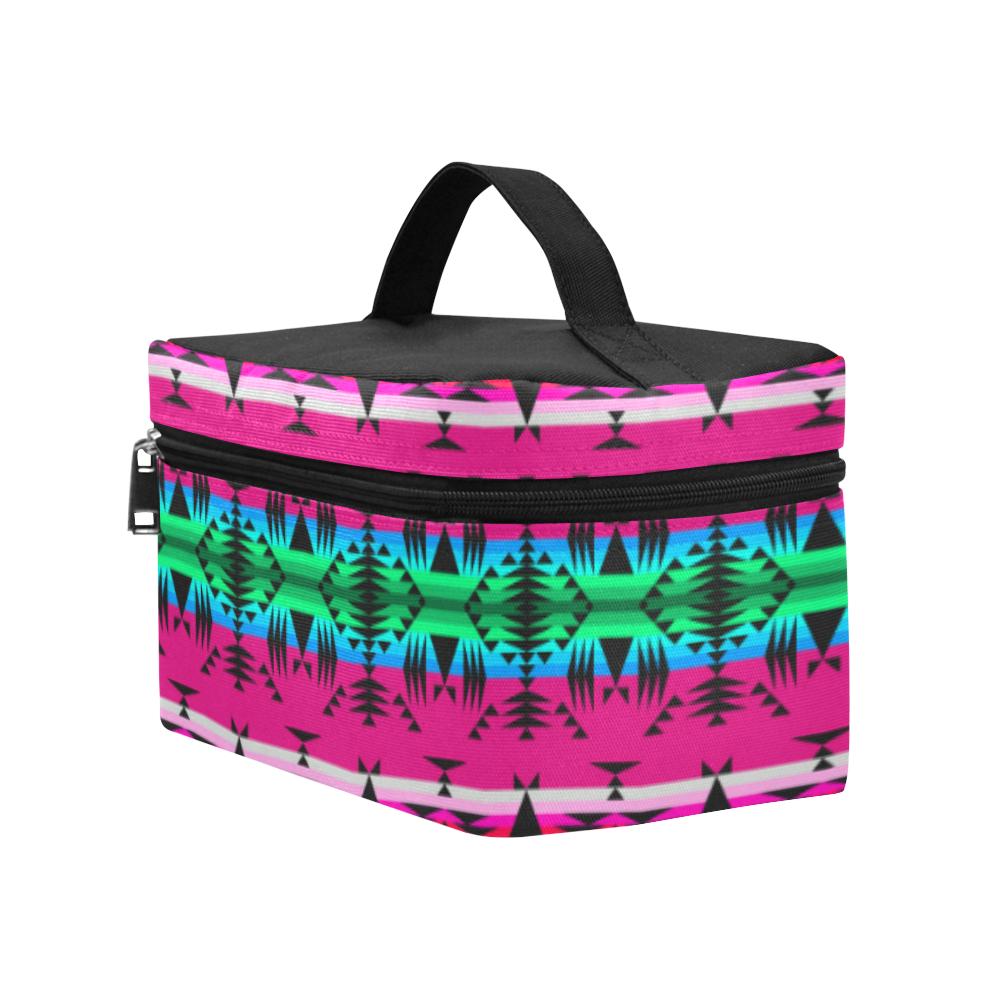 Between the Mountains Pink Cosmetic Bag/Large (Model 1658) Cosmetic Bag e-joyer
