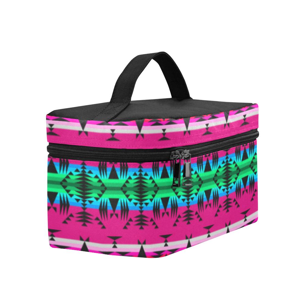 Between the Mountains Pink Cosmetic Bag/Large (Model 1658) Cosmetic Bag e-joyer