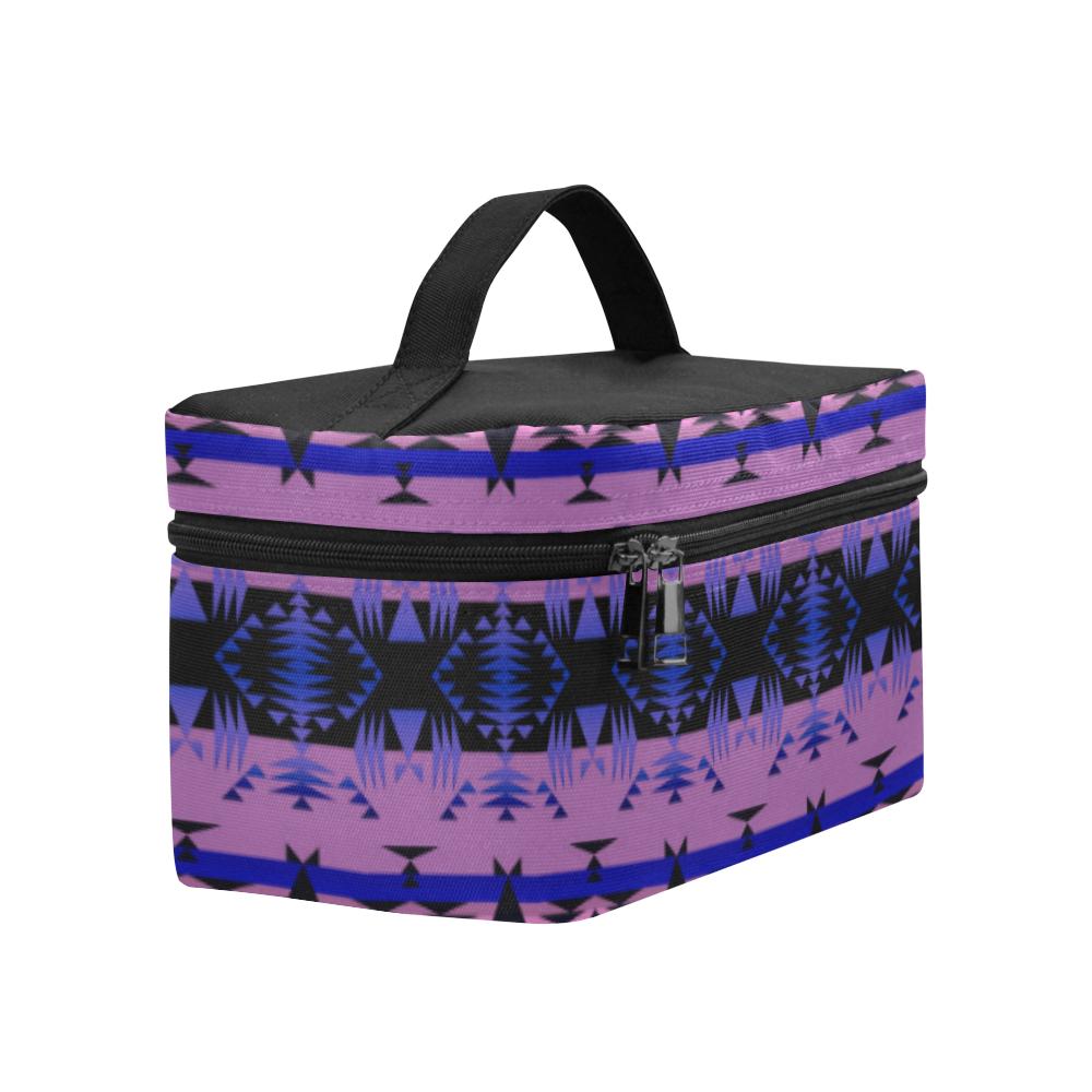 Between the Mountains Purple Cosmetic Bag/Large (Model 1658) Cosmetic Bag e-joyer