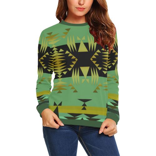 Between the Mountains Sage All Over Print Crewneck Sweatshirt for Women (Model H18) Crewneck Sweatshirt for Women (H18) e-joyer