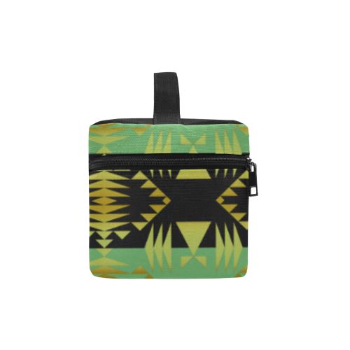 Between the Mountains Sage Cosmetic Bag/Large (Model 1658) Cosmetic Bag e-joyer