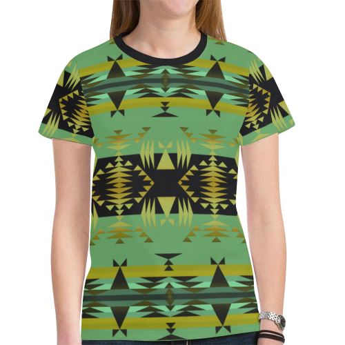 Between the Mountains Sage New All Over Print T-shirt for Women (Model T45) New All Over Print T-shirt for Women (T45) e-joyer