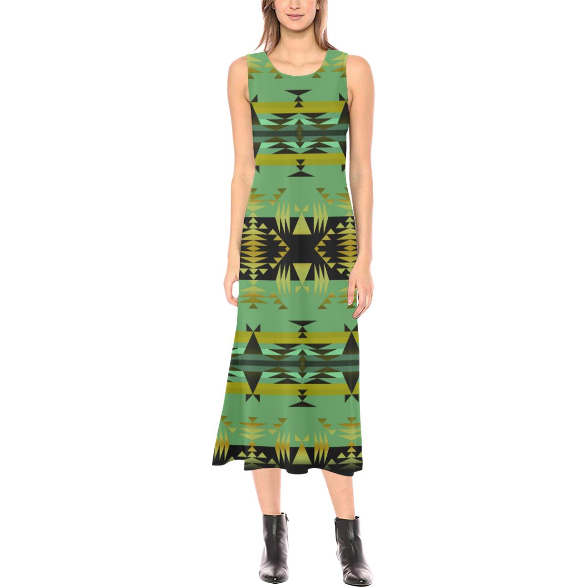Between the Mountains Sage Phaedra Sleeveless Open Fork Long Dress (Model D08) Phaedra Sleeveless Open Fork Long Dress (D08) e-joyer