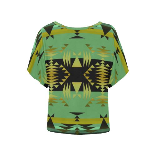 Between the Mountains Sage Women's Batwing-Sleeved Blouse T shirt (Model T44) Women's Batwing-Sleeved Blouse T shirt (T44) e-joyer