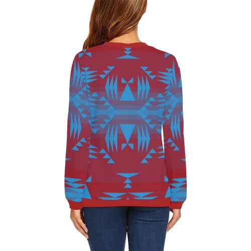 Between the Mountains Sierra Deep Lake All Over Print Crewneck Sweatshirt for Women (Model H18) Crewneck Sweatshirt for Women (H18) e-joyer