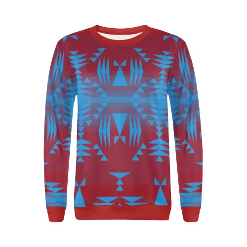 Between the Mountains Sierra Deep Lake All Over Print Crewneck Sweatshirt for Women (Model H18) Crewneck Sweatshirt for Women (H18) e-joyer