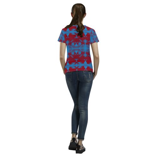Between the Mountains Sierra Deep Lake All Over Print T-shirt for Women/Large Size (USA Size) (Model T40) All Over Print T-Shirt for Women/Large (T40) e-joyer
