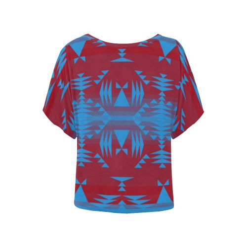 Between the Mountains Sierra Deep Lake Women's Batwing-Sleeved Blouse T shirt (Model T44) Women's Batwing-Sleeved Blouse T shirt (T44) e-joyer