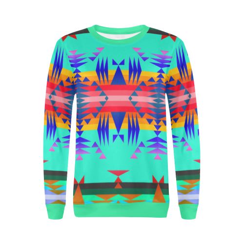 Between the Mountains Spring All Over Print Crewneck Sweatshirt for Women (Model H18) Crewneck Sweatshirt for Women (H18) e-joyer