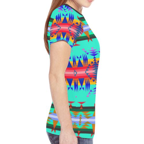 Between the Mountains Spring New All Over Print T-shirt for Women (Model T45) New All Over Print T-shirt for Women (T45) e-joyer