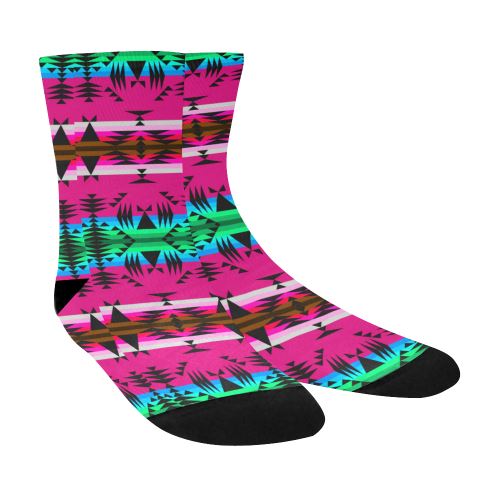 Between the Mountains Sunset Crew Socks Crew Socks e-joyer