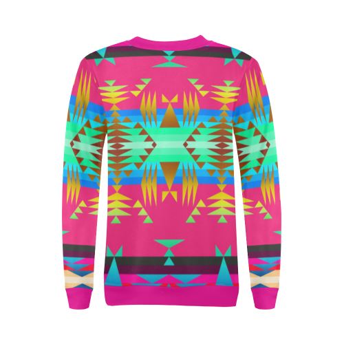 Between the Mountains Sunset Sky All Over Print Crewneck Sweatshirt for Women (Model H18) Crewneck Sweatshirt for Women (H18) e-joyer