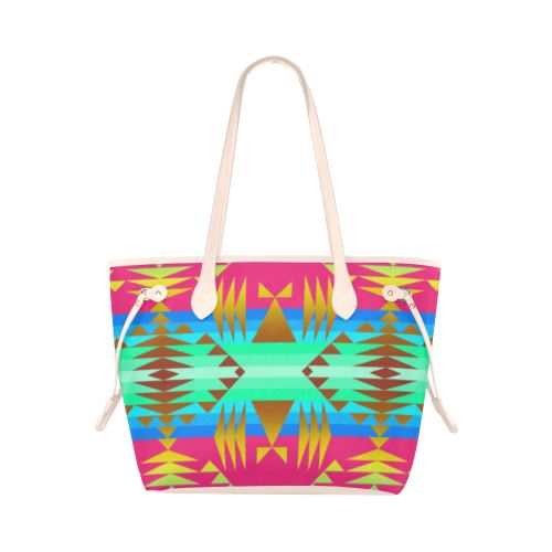 Between the Mountains Sunset Sky Clover Canvas Tote Bag (Model 1661) Clover Canvas Tote Bag (1661) e-joyer