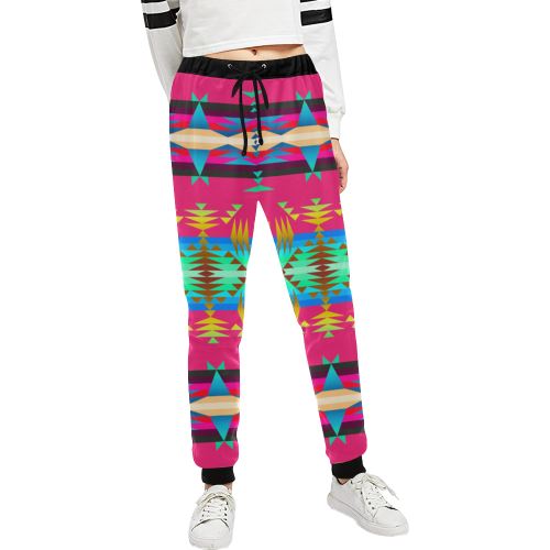 Between the Mountains Sunset Sky Women's All Over Print Sweatpants (Model L11) Women's All Over Print Sweatpants (L11) e-joyer