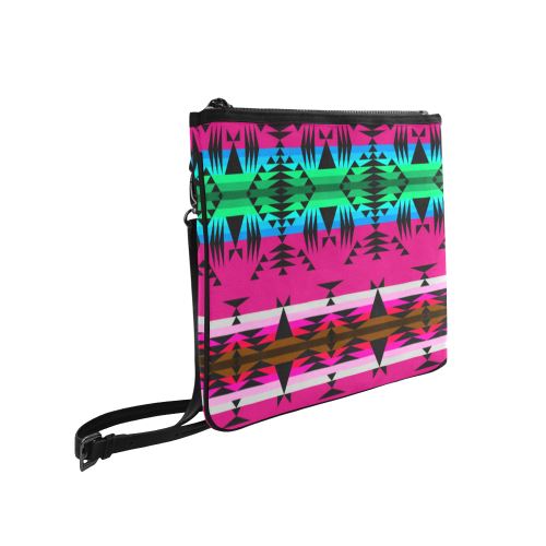Between the Mountains Sunset Slim Clutch Bag (Model 1668) Slim Clutch Bags (1668) e-joyer
