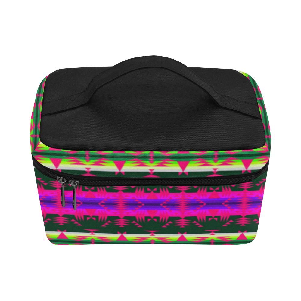 Between the Mountains Teal Pink Cosmetic Bag/Large (Model 1658) Cosmetic Bag e-joyer