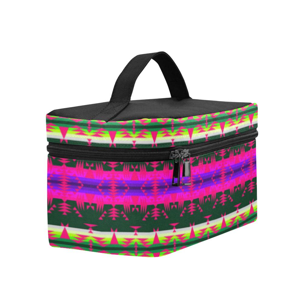 Between the Mountains Teal Pink Cosmetic Bag/Large (Model 1658) Cosmetic Bag e-joyer