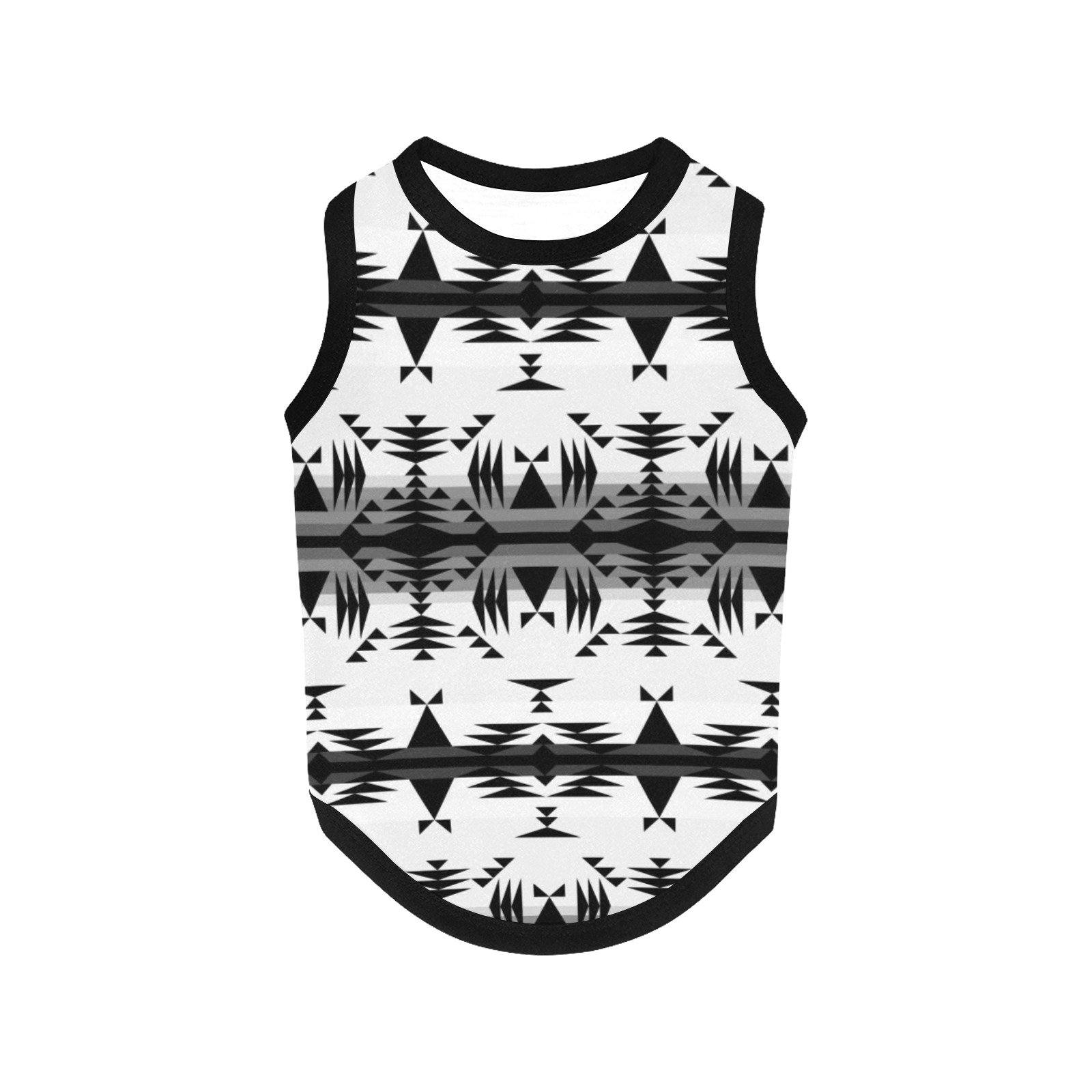 Between the Mountains White and Black All Over Print Pet Tank Top Pet Tank Top e-joyer