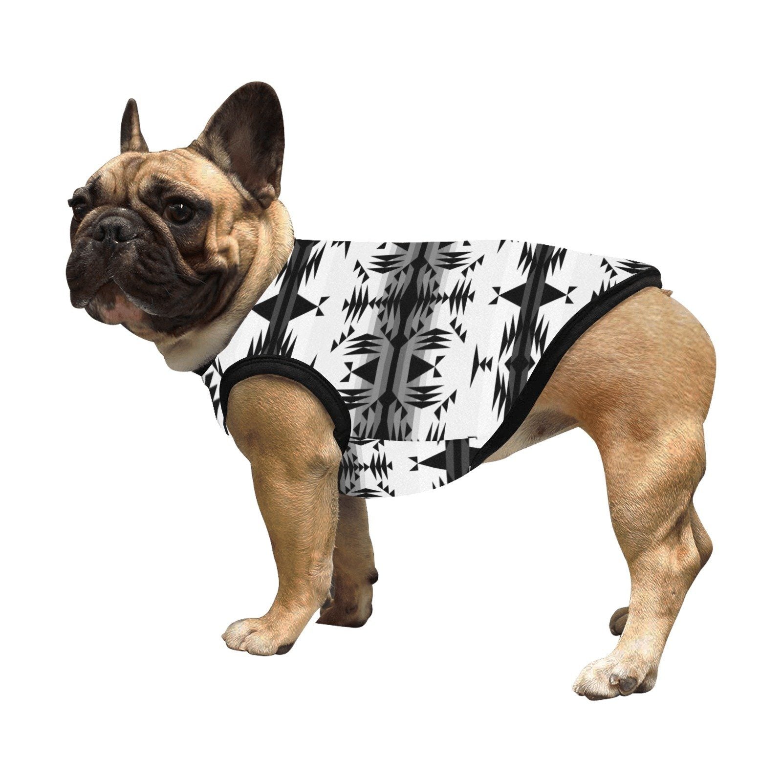 Between the Mountains White and Black All Over Print Pet Tank Top Pet Tank Top e-joyer