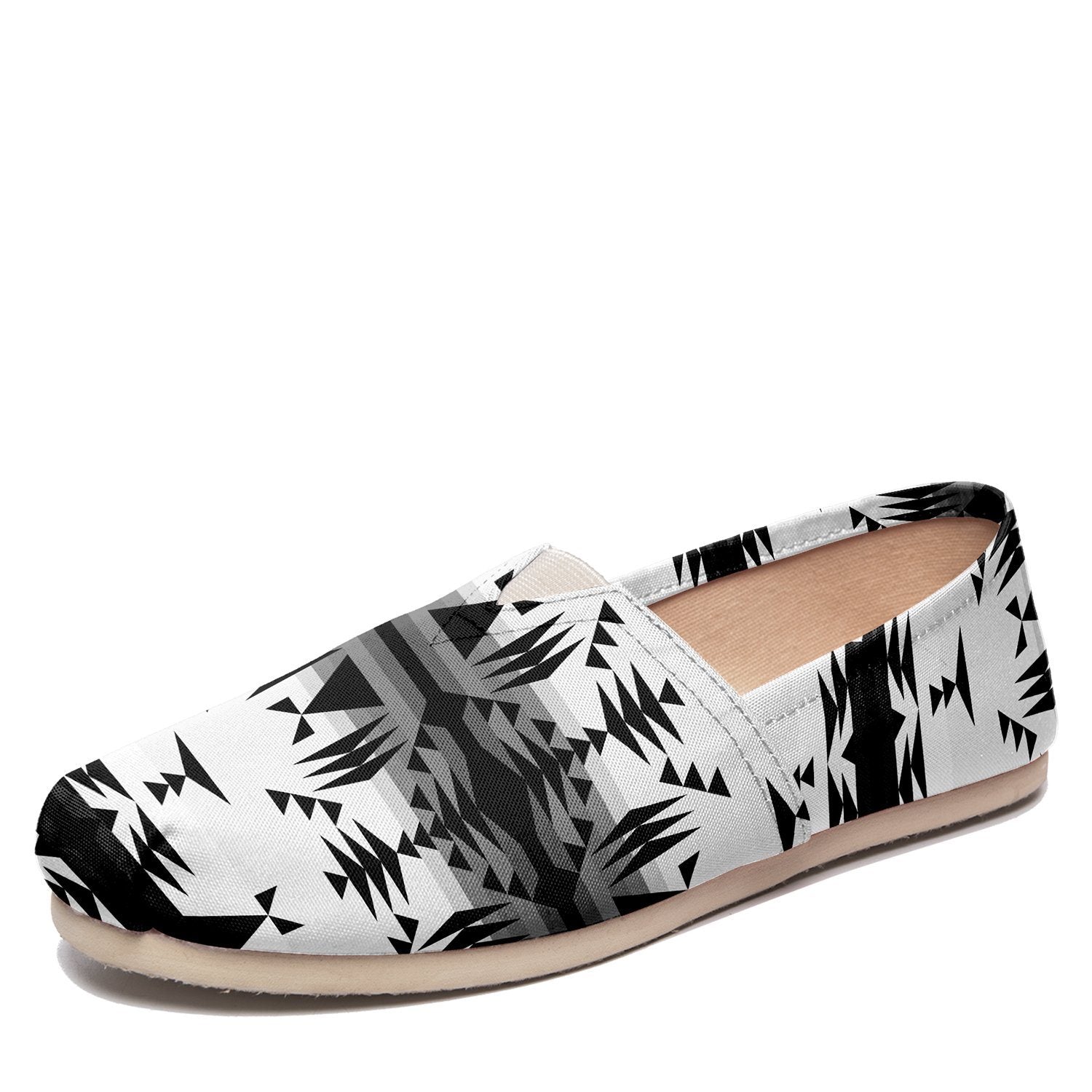 Between the Mountains White and Black Casual Unisex Slip On Shoe Herman