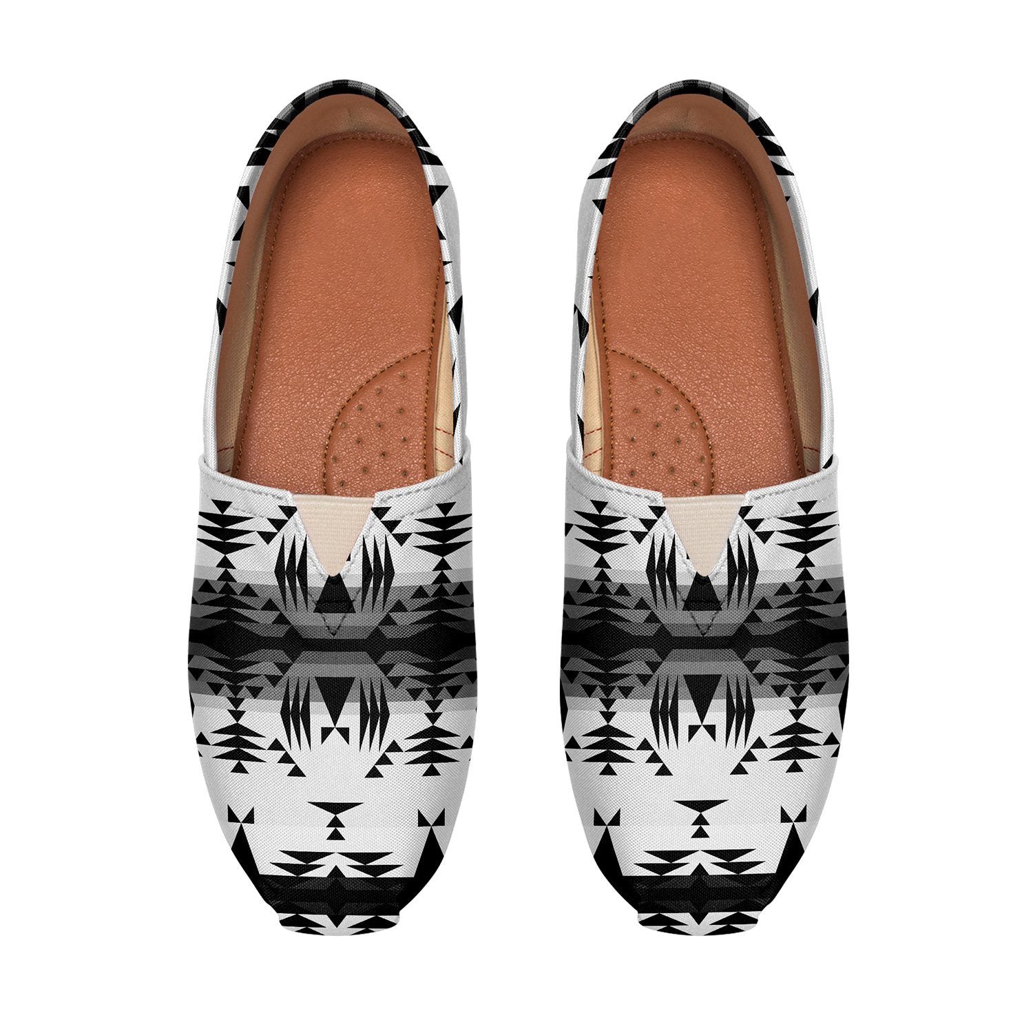 Between the Mountains White and Black Casual Unisex Slip On Shoe Herman
