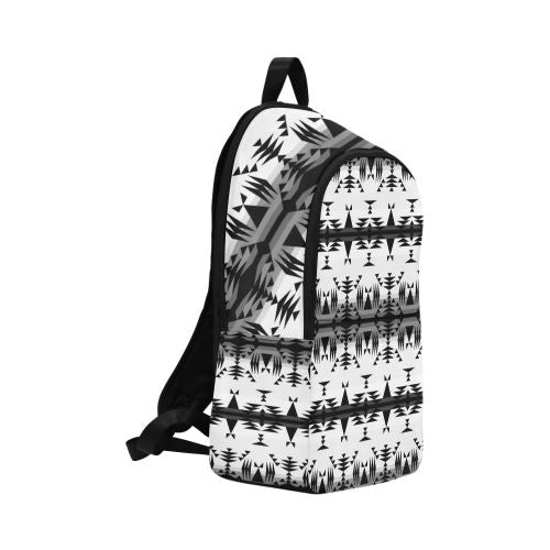 Between the Mountains White and Black Fabric Backpack for Adult (Model 1659) Casual Backpack for Adult (1659) e-joyer