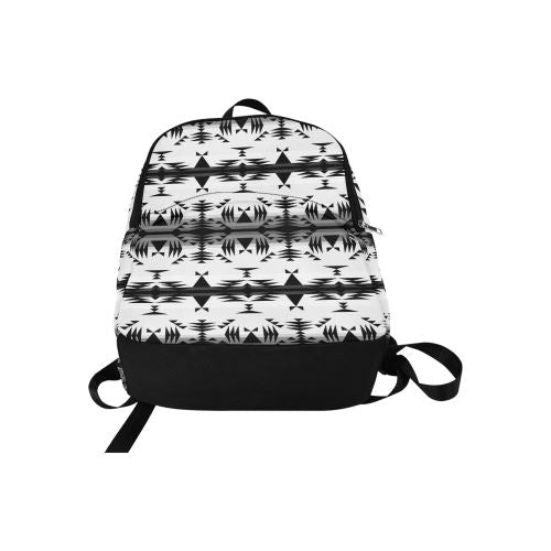 Between the Mountains White and Black Fabric Backpack for Adult (Model 1659) Casual Backpack for Adult (1659) e-joyer