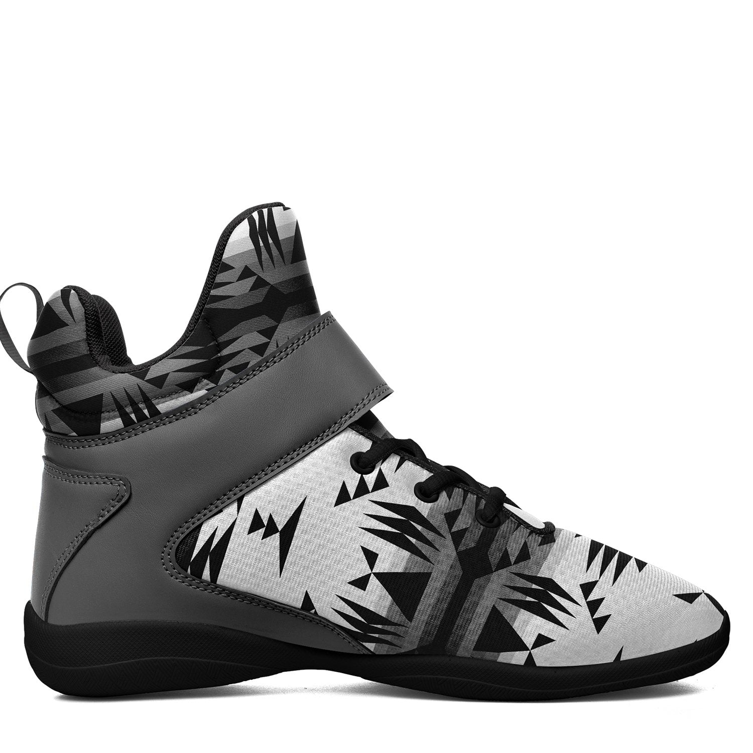 Between the Mountains White and Black Ipottaa Basketball / Sport High Top Shoes 49 Dzine